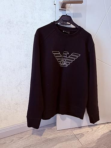 Emporio Armani sweatshirt - Model: Qara rəngli, kruq yaxalı, uzunqol