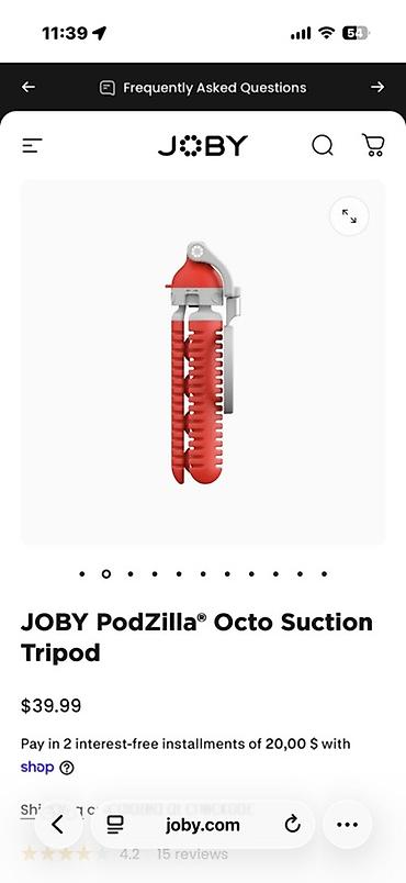small rig: JOBY PodZilla Octo Suction Tripod — универсальный держатель-трипод для — 6