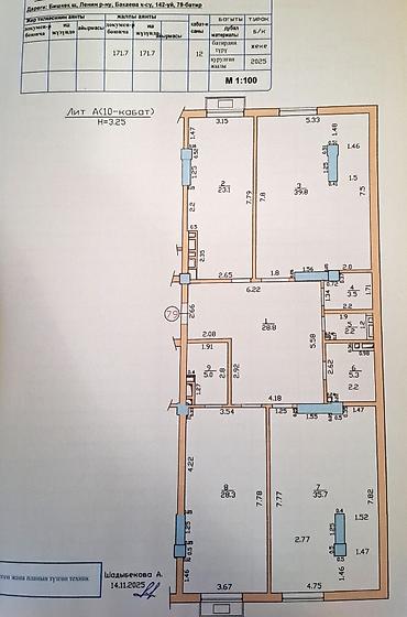 3 микр: 3 комнаты, 172 м², Ала-Арча ТРЦ Элитка, 10 этаж, ПСО (под самоотделку) — 3
