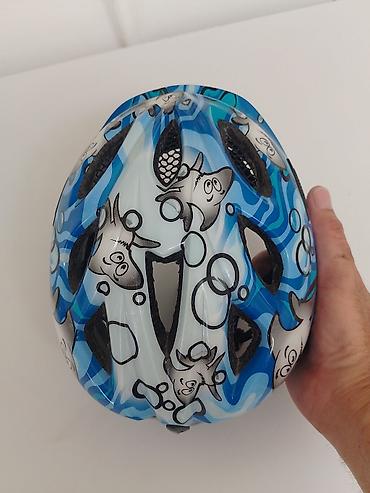 Oprema za bicikliste: Dečja biciklistička kaciga ABUS – motiv ajkule vel 45-50 obim - — 8