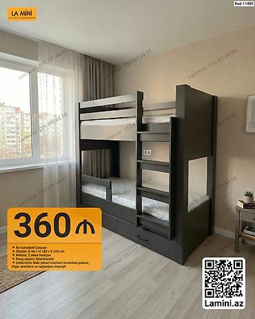 İki mərtəbəli çarpayı – La Mini - Ölçülər: D 90 x H 180 x E 200 sm - lalafo.az -da İki mərtəbəli çarpayı – La Mini - Ölçülər: D 90 x H 180 x E 200 sm -