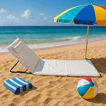 dormeo sa greskom: Ležaljka sklopiva za plažu 140x39 cm – Bež, model LP-722000B (Šifra — 1
