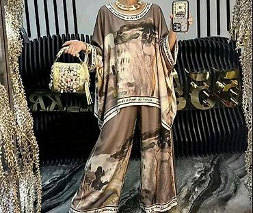 eldo design: Komplet – kimono/bluza + široke pantalone sa umetničkim printom. - — 2