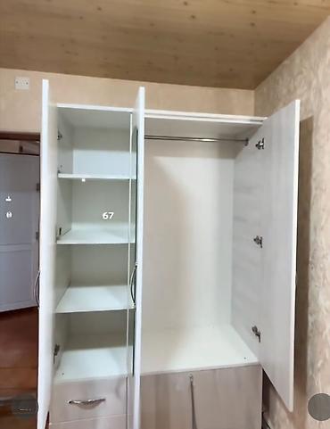 İşlənmiş, 2 qapılı, Siyirməli, Ağ, Açılan, Düz dolab