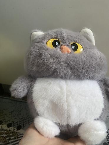 Букеты из игрушек: Мягкие игрушки (набор) - Плюшевый серый котик с белым брюшком и — 1