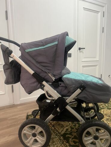 Коляски: Коляска, цвет - Голубой, Б/у — 2
