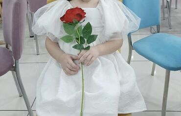 5 6yaş: Детское платье цвет - Белый