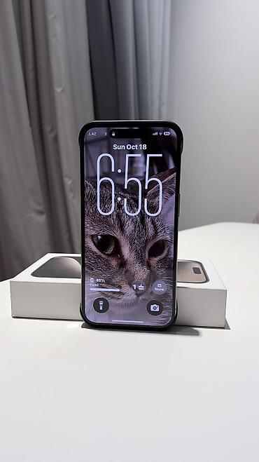 iphone x max: IPhone 15 Pro, 128 GB, Natural Titanium, Barmaq izi, Simsiz şarj, Face ID — 1