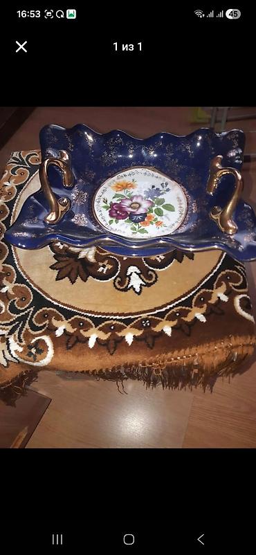 sufre dekoru: Çay dəsti, rəng - Göy, Farfor — 2