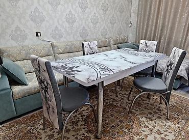 silver kitchen: Кухонный стол и стул, Б/у, Самовывоз, цвет - Серый — 3