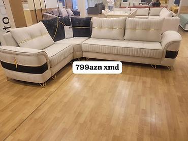 kunc divan kreditle: L formal L‑şəkilli künc divan - Dizayn: Açıq bej rəngli yumşaq — 1