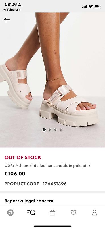 Босоножки, сандалии, шлепанцы: Чёрные кожаные сандалии UGG с толстой подошвой. Новые. 38 размер — 11