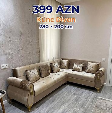 Divanlar: Künc Divan – 260 × 160 sm - Modellər: boz, açıq bej, qırmızı və digər — 12