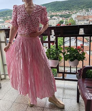 marc jacobs torbice: Roze maksi suknja – plisirana, svilenkastog sjaja m do l - Boja — 1