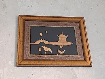 sufre dekoru: Dekorativ tablo – şərq motivli aplikasiya - Material: tünd fon — 3
