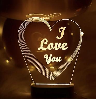 svetlo zelena: LED dekorativna lampa „I Love You” – srcoliki akrilni panel sa — 2