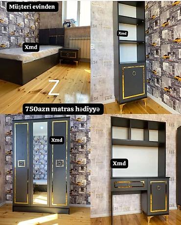 sade mebeller: Uşaq/yeniyetmə otağı üçün tam mebel dəsti Tərkib: - Tək nəfərlik — 1
