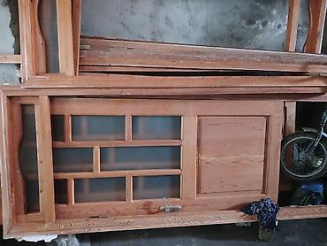 plintuslar: Taxta giriş/otaq qapısı — pəncərəli dizayn - Material: təbii ağac — 1