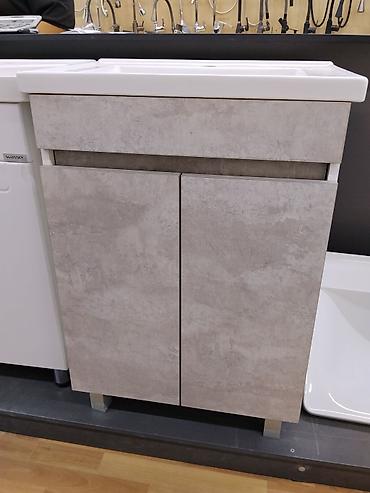 silver kitchen: Тумба под раковину с умывальником - Комплект для ванной: напольная — 1