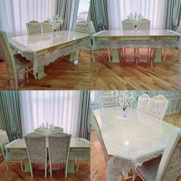 Masa və oturacaq dəstləri: Masa dəsti satılır 450₼. Əla vəziyyətdədir. 6 oturcağı var.Ünvan
