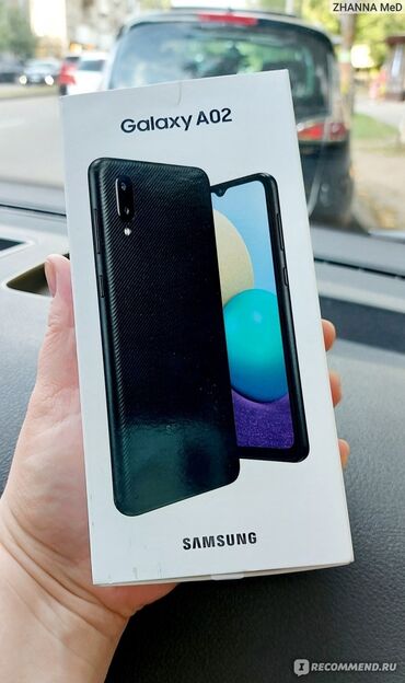 самсунг a02: Samsung A02, Колдонулган, 64 ГБ, түсү - Кара, 2 SIM