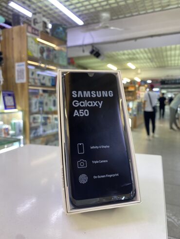 телефоны нокиа: Samsung Galaxy A50, Колдонулган, 64 ГБ, түсү - Көгүлтүр, 2 SIM