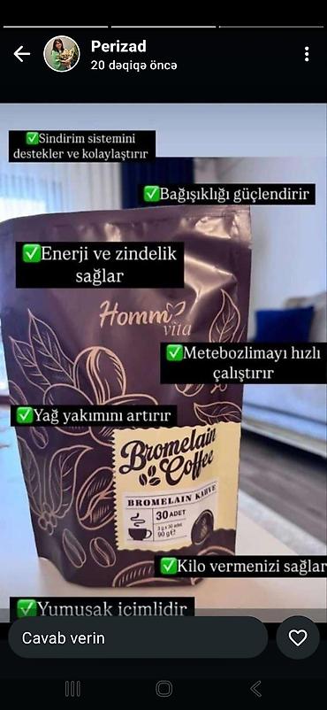 yağ: Məhsul: Homm Vita Bromelain Coffee – bromelain fermenti ilə zəngin — 2