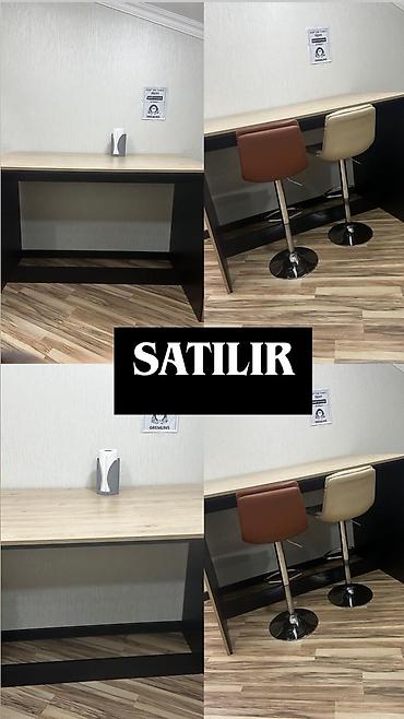 ofis stulları: Mətbəx/bar masası - Masa: düzxətli, ikirəng (açıq ağac rəngi üst — 1