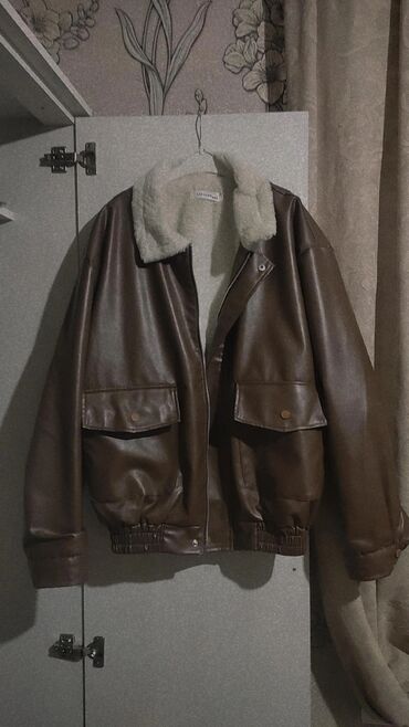 джинсовая куртка бишкек: Кожаная куртка, Классическая модель, Эко кожа, С утеплителем, L (EU 40)