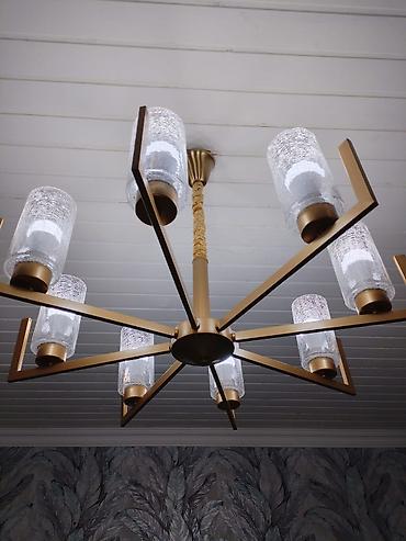 ulduz tavan: Çılçıraq, 8 lampa, Metal — 1