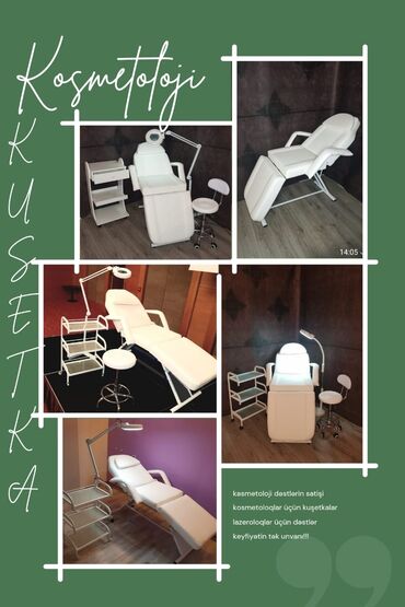 Salon, tibbi mebel dəsti: Çarpayı 230 azn kreslo 50 azn təkərli daşıyıcı 55 azn lupali işıq 90 — 2