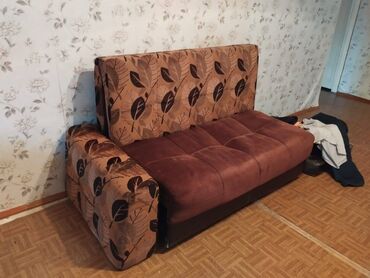 диван цена: Модульный диван, цвет - Коричневый, Б/у