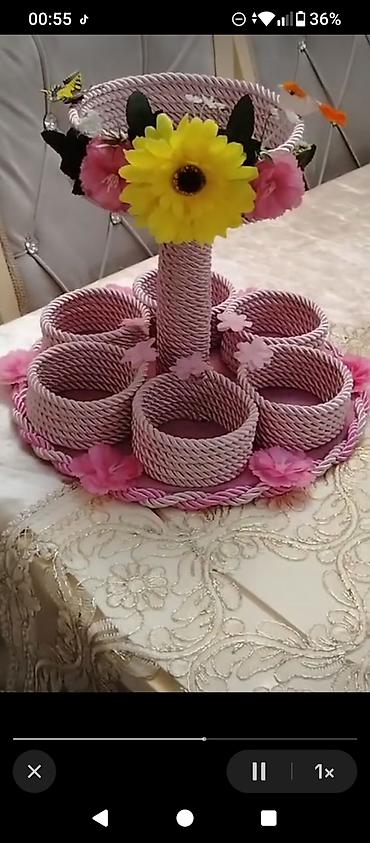 kendir ip: Novruz və dekor üçün əl işi kompozisiyalar - İp/kəndir materialından — 5