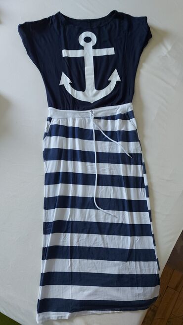 luna butik haljine: Duga mornarska haljina, M Lepa haljina u ok stanju, nosena proslog
