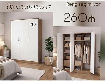 pol taxtas: 3 qapılı geyim şkafı - Ölçü: 200 × 120 × 47 sm - Rəng seçimi var - — 1
