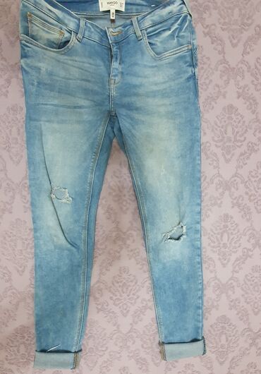 женские белые джинсы стрейч: Брюки M (EU 38)