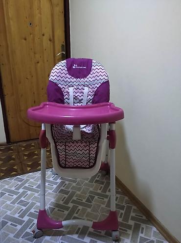 Uşaq dünyası: MAMALOVE uşaq yemək stulu - Rəng: çəhrayı/bənövşəyi, naxışlı oturacaq — 6