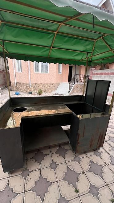 бутка на калесах: Передвижной торговый киоск с навесом, прилавок для уличной торговли — 6