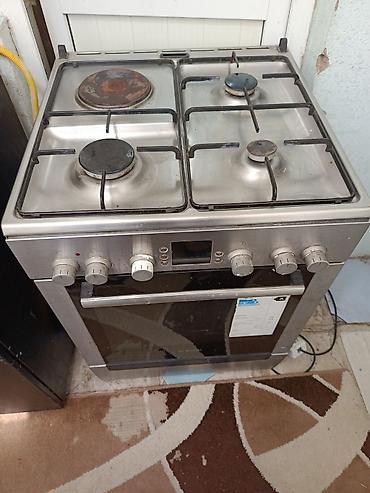 istilik sobası: Qaz-elektrik kombinə edilmiş soba - 4 gözlü bişirmə səthi: 3 qaz — 5