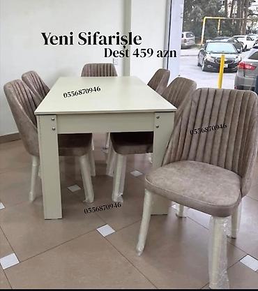 nerjavik stol: Qonaq otağı üçün, Yeni, Açılmayan, Kvadrat masa, 6 stul — 1