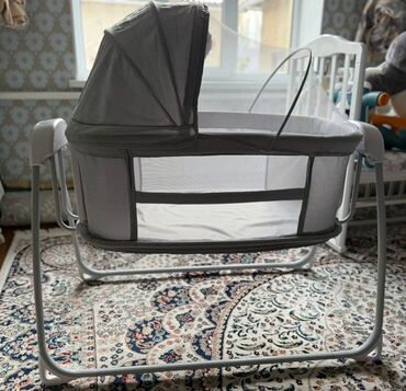 детский манеж кровать: Люлька, Бешик, Металл, түсү - Боз