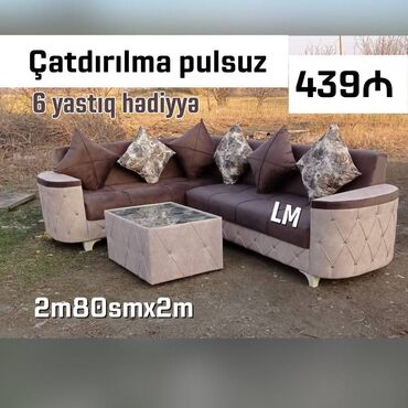 Masa və oturacaq dəstləri: Künc divan, Yeni, Açılan, Bazalı