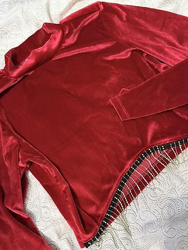 muncuq: Qırmızı məxməri bluz – M2R collection (Made in Turkey) - Parça — 1