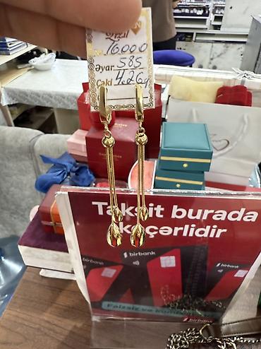 Zərgərlik əşyaları: Sırğa, Sarı qızıl, 585 Əyar, 426 g — 3