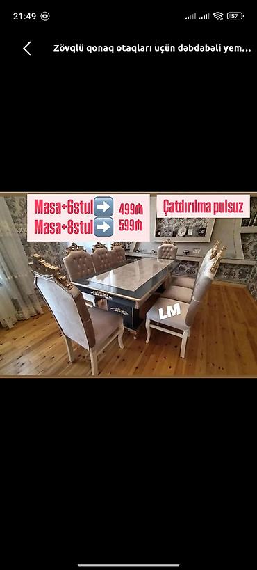 stol ve stullar: Qonaq otağı üçün, Yeni, 6 stul — 1