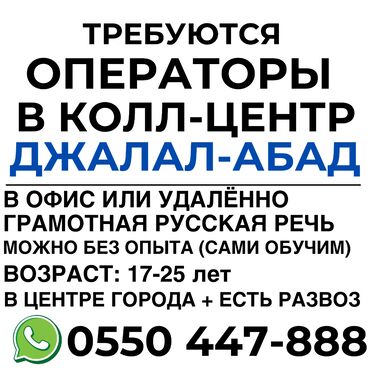 работо бишкек: Талап кылынат Call-борбору оператору, Иш тартиби: Ийкемдүү график, Тажрыйбасыз, Аралыктан иштөө, Үйлөрүнө жеткирүү