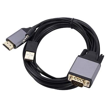 oglasnik masaze: HDMI na VGA aktivni konverter kabl sa dodatnim audio i napajanjem — 2