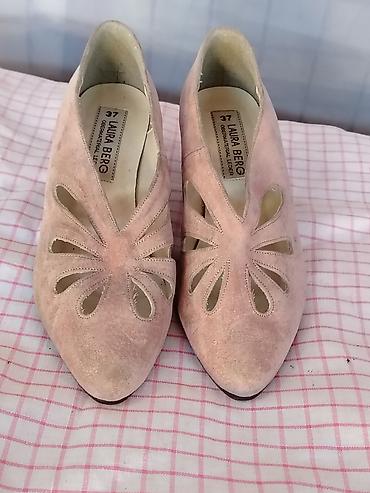 zene baletanke: Vintage LAURA BERG roze cipele sa izrezima (prirodna prevrnuta koža) — 4