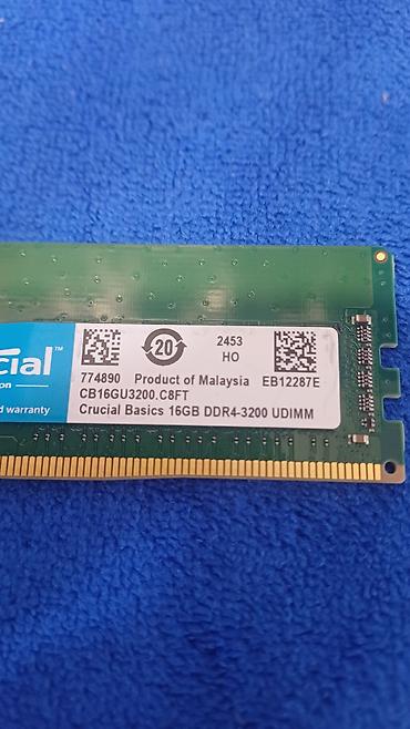 crucial: Operativ yaddaş (RAM) Crucial, 8 GB, 3200 Mhz, DDR4, PC üçün, Yeni — 5