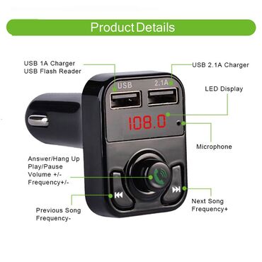 Auto oprema: V2 - Handsfree FM Bluetooth Auto Car Kit USB punjač MP3 Bežični — 13